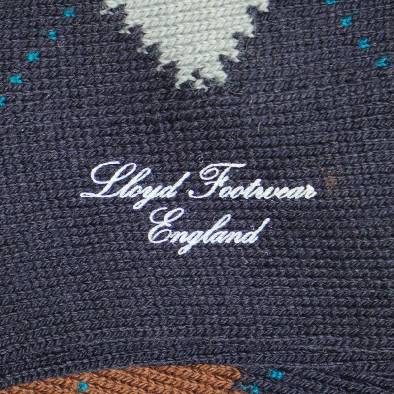 Wool Argyle Socks (Long) / Navy