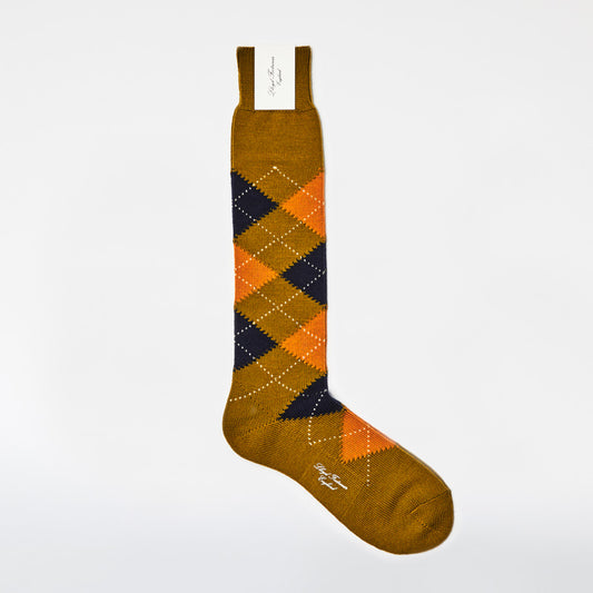 Wool Argyle Socks (Long) / Bracken