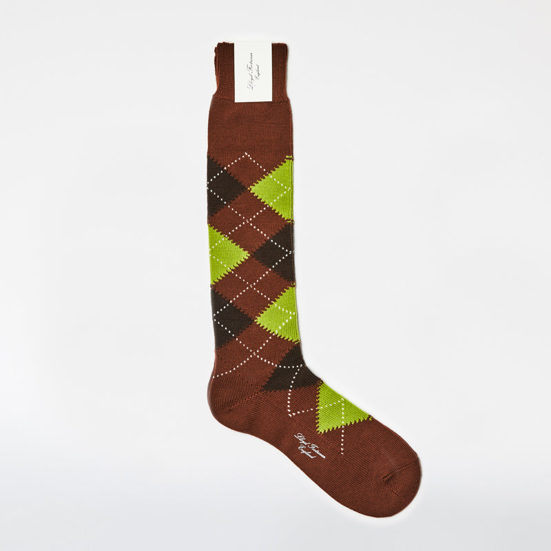 Wool Argyle Socks (Long) / Conker