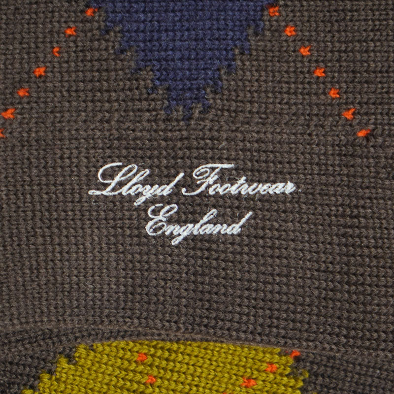 Wool Argyle Socks (Long) / Dark Brown