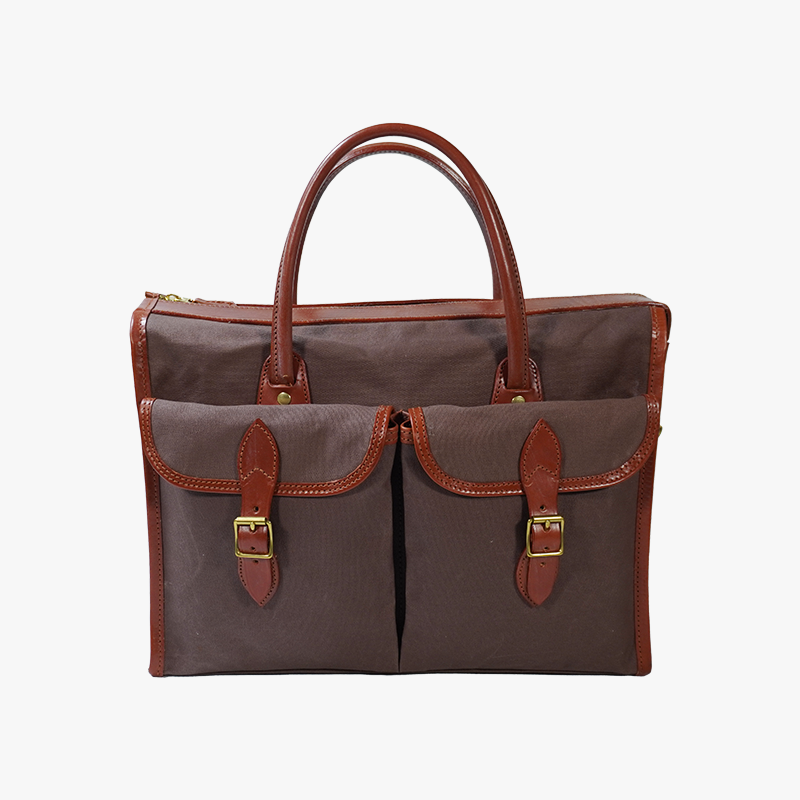 Overnight Case with Shoulder strap Brown Canvas