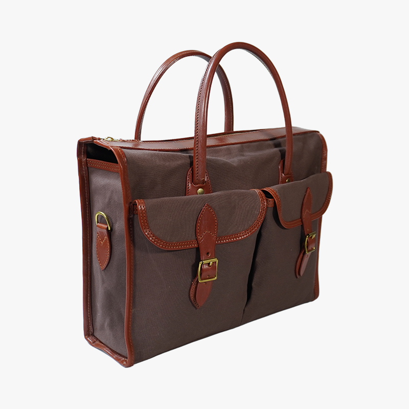 Overnight Case with Shoulder strap Brown Canvas
