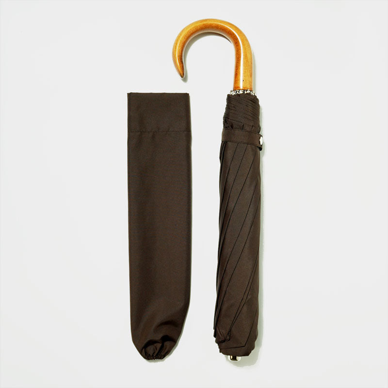 22” Telescopic Folding Umbrella / Brown