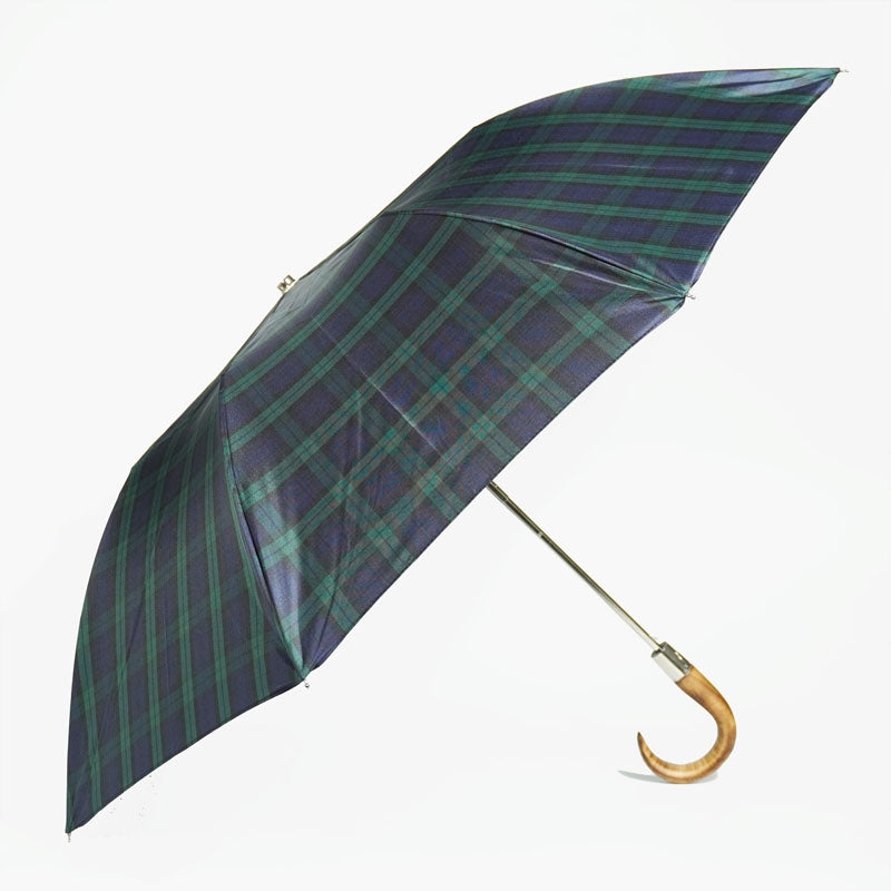 22” Telescopic Folding Umbrella / Black watch Tartan
