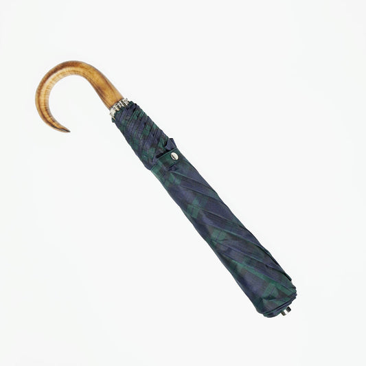 22” Telescopic Folding Umbrella / Black watch Tartan