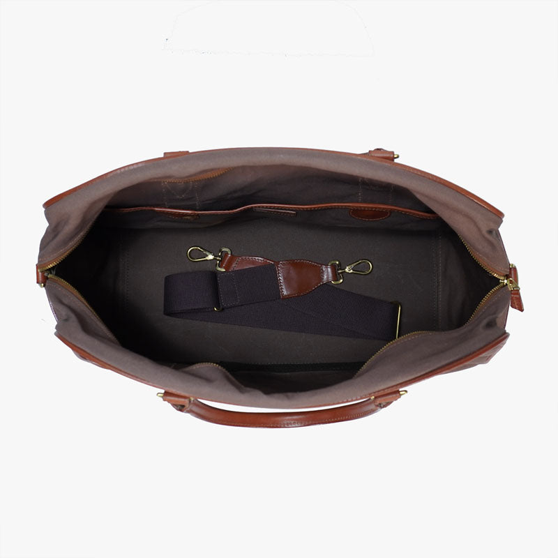 22" Holdall Bag with Shoulder strap Brown Canvas