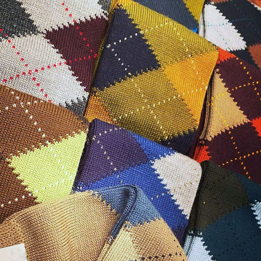 Wool Argyle Long Socks