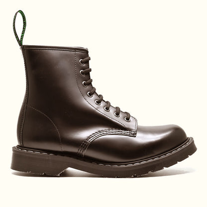 Black Hi-Shine 8 Eye Zip Derby Boot