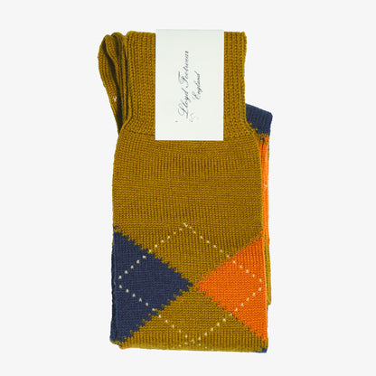 Wool Argyle Socks (Long) / Bracken