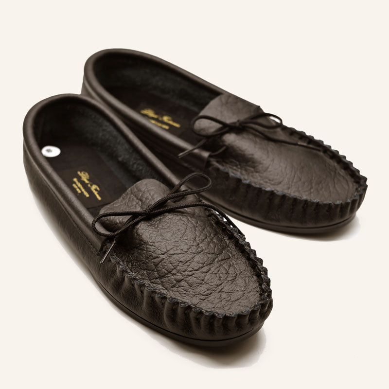 British Moccasin With Insole Black Soft Grain – Lloyd Footwear