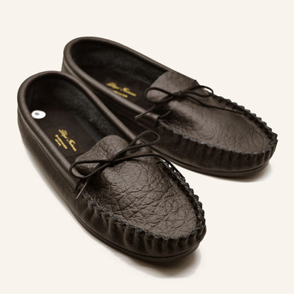 British Moccasin With Insole Black Soft Grain