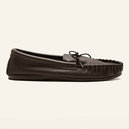 British Moccasin With Insole Black Soft Grain