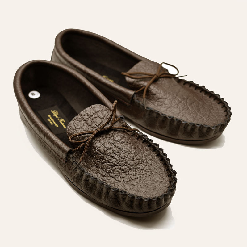 British Moccasin With Insole Dark Brown Soft Grain