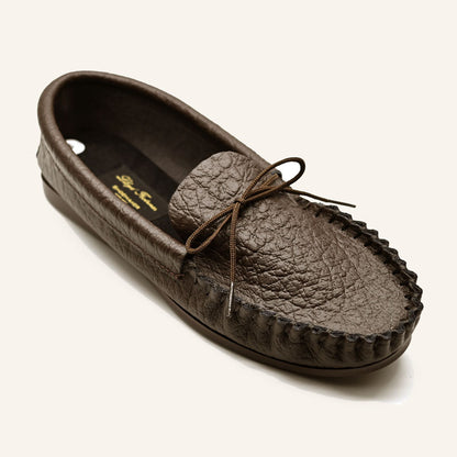 British Moccasin With Insole Dark Brown Soft Grain