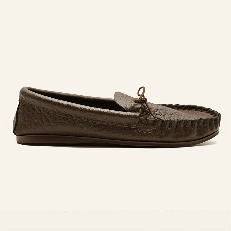 British Moccasin With Insole Dark Brown Soft Grain