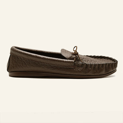 British Moccasin With Insole Dark Brown Soft Grain