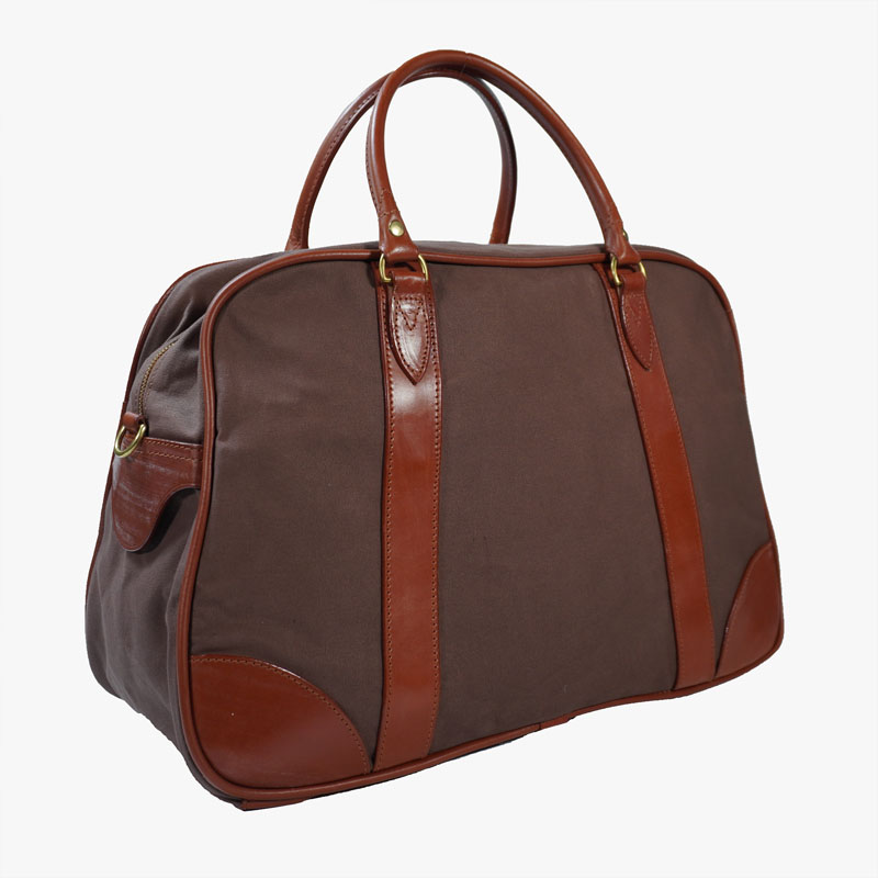 22" Holdall Bag with Shoulder strap   Brown Canvas