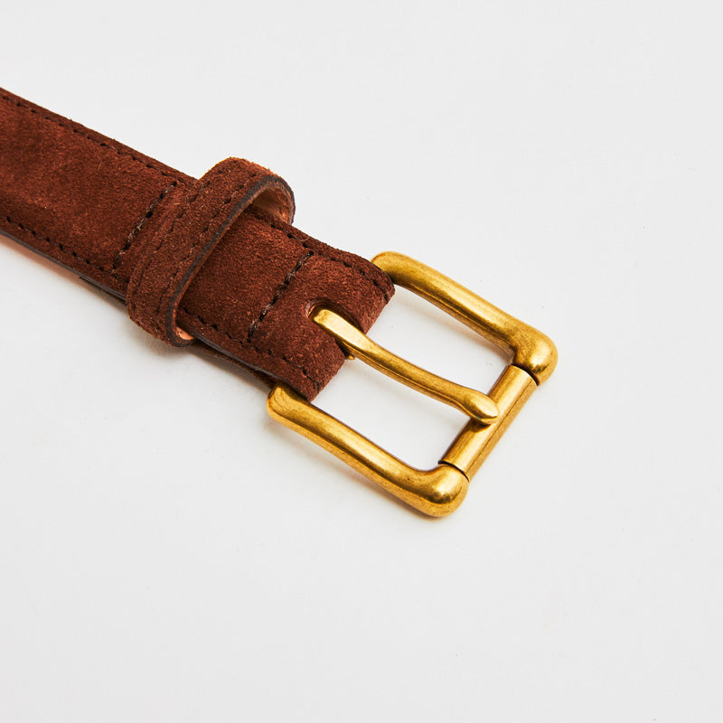 Stitched Belt Chocolate Suede