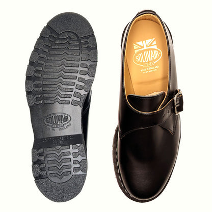 Black Hi-Shine Single Buckle Monk Shoe