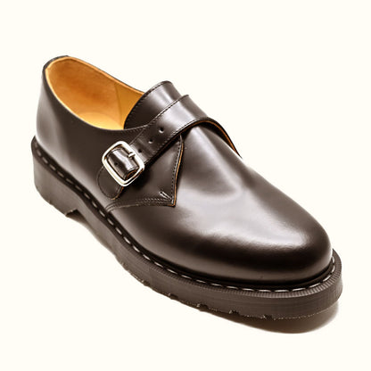 Black Hi-Shine Single Buckle Monk Shoe
