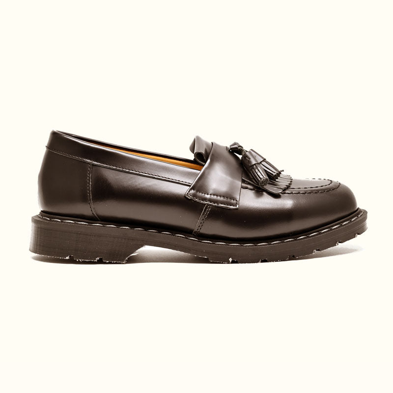 Black Hi-Shine Tassel Loafer